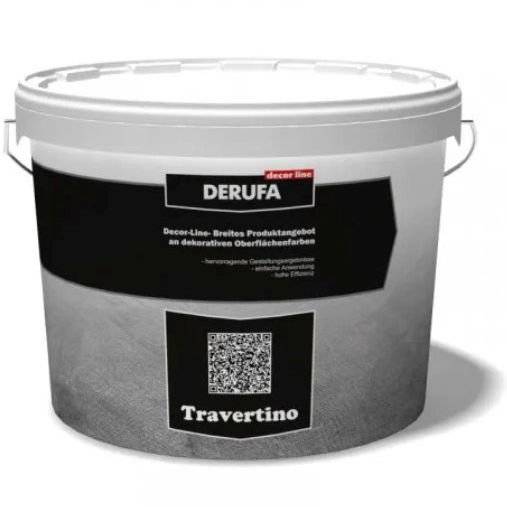 Декоративное покрытие Derufa Travertino с эффектом натурального камня 15 кг