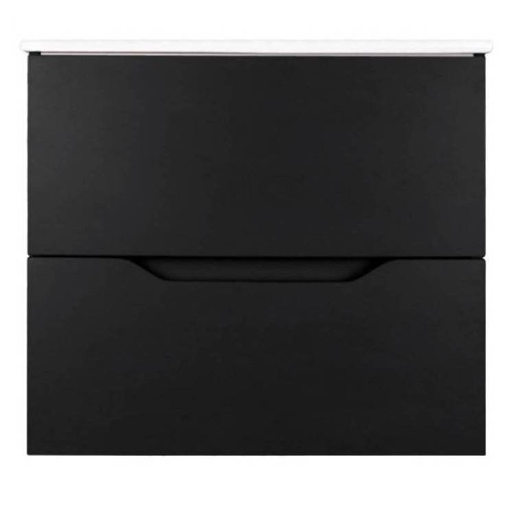 Тумба с раковиной Orange Line Li-60Tub+Ra подвесная, черный матовый