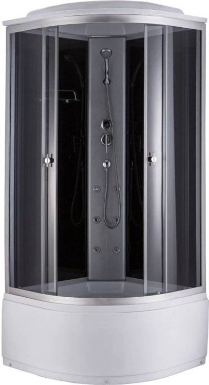 Душевая кабина Niagara NG-2508-14G 90х90х220 тонированные стёкла, с высоким поддоном, с сиденьем