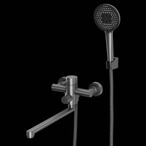 Смеситель для ванны Rush Melos SUS1101-51Grey с поворотным изливом, графит