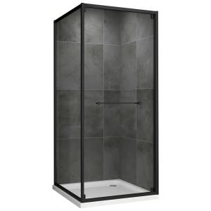 Душевой уголок Abber Schwarzer Diamant AG0A090B профиль черный, стекло прозрачное, 90x90x195
