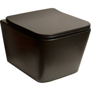 Унитаз подвесной SantiLine SL-5004MB безободковый, с крышкой-сиденьем микролифт