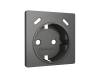 Лицевая панель для электрической розетки с заземлением со шторками 2USB C+C Ambrella Volt Alfa AP6605 антрацит серый