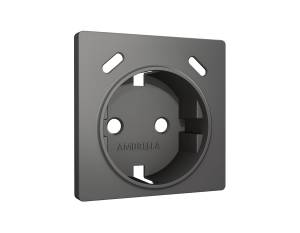 Лицевая панель для электрической розетки с заземлением со шторками 2USB C+C Ambrella Volt Alfa AP6605 антрацит серый