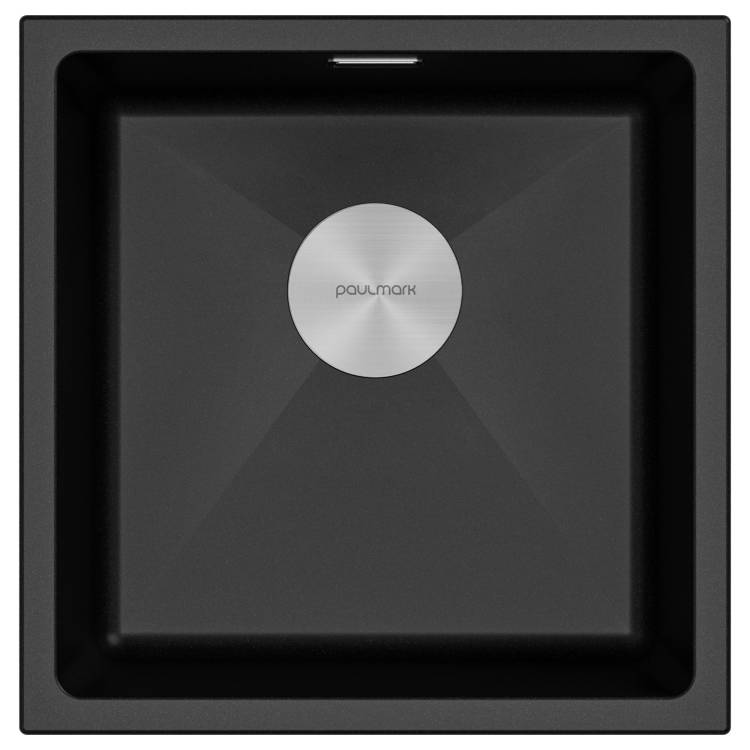 Мойка кухонная Paulmark Lumi 45Uni LU45-BL Черный Гранит, 45.5x46