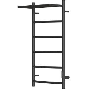 Полотенцесушитель электрический Point Афина PN04848PB П5 черный 40х80 с полкой, диммер справа