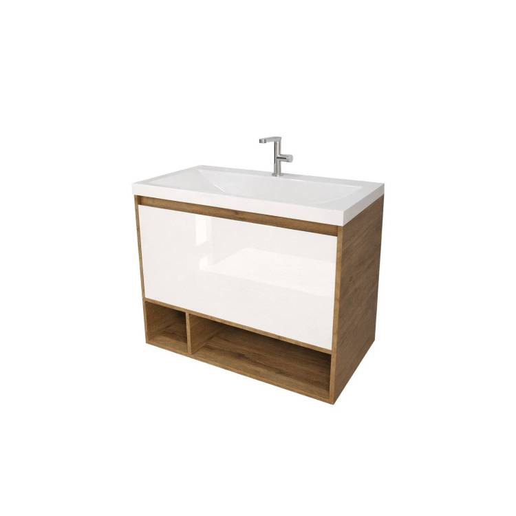 Тумба с раковиной Эстет Monaco Wood ФР-00010683 подвесной, 1 ящик, 62x81
