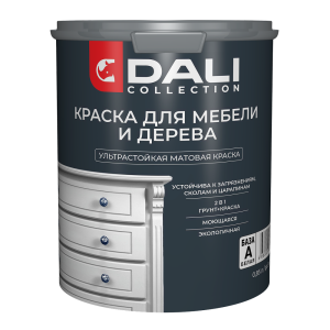 Краска для мебели и дерева 2 в 1 ультрастойкая Dali Collection матовая база А 0.85 л