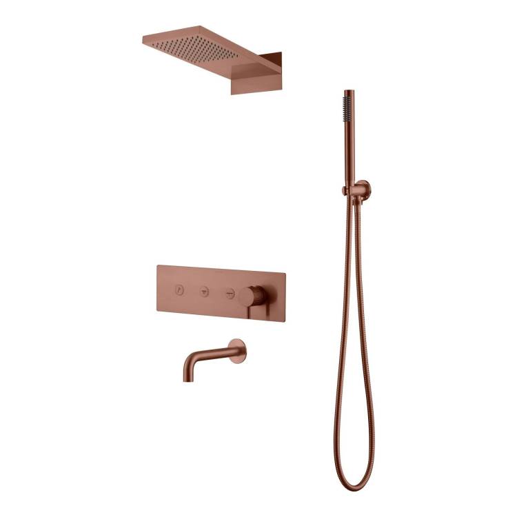 Душевой комплект Boheme Fusion 130-2-BRB бронзовый брашированный