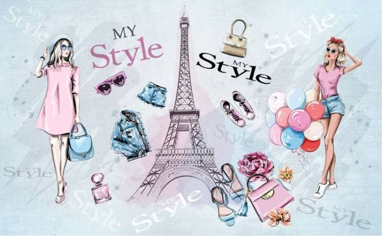 3D Фотообои Artegrafico «Парижский шик» PD-025 акварель