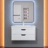 Тумба с раковиной Uperwood Modul подвесная, матовая, белая, графит, 80 см фото 4