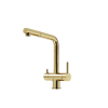 Смеситель для кухни Sancos Spin SC4015ZG с вытяжным изливом и краном для фильтрованной воды, полированное золото