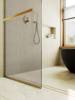 Душевая перегородка MaybahGlass MGD-728-3у 79x195, стекло бронза матовая 8 мм, профиль золото фото 4