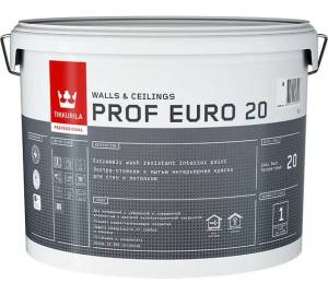 Краска интерьерная Tikkivala Prof Euro 20 полуматовая база A 9 л
