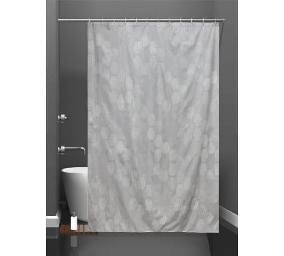 Штора для ванной Bath Plus Fantasy Hive akch-21306 с кольцами, 180x180, серый