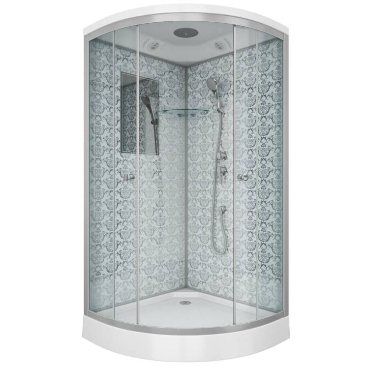 Душевая кабина Niagara Luxe NG-7701M 900x900х2100  низкий поддон 15см стенки МРАМОР 3 места