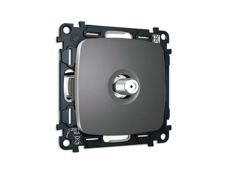 Комплект механизма TV розетки SAT Ambrella Volt MO MO663050 антрацит серый