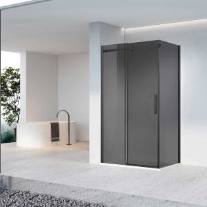 Душевой уголок Vincea Como-N VSR-4CN8013CGB профиль черный, стекло тонированное, 130x80x200