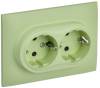 Розетка 2-местная с заземлением и шторками IEK Skandy SK-R24-16-K06-F мятный