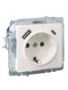 Розетка 1-местная с заземлением, шторками и USB Type A+С IEK Brite BR-R14-16-U22-018-K36 жемчуг фото 5