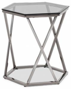 Стол журнальный Stool Group Круз EET-187-GM сталь темный хром 48x42