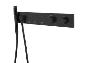 Смеситель для ванны и душа Boheme Zodiac Termo 133-SYS-B с ручным душем, Black