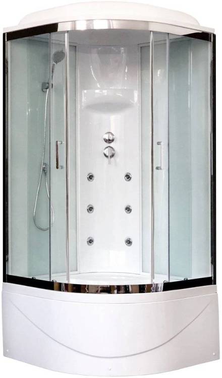 Душевая кабина Royal Bath RB 100BK3-WT-CH с высоким поддоном, с сиденьем