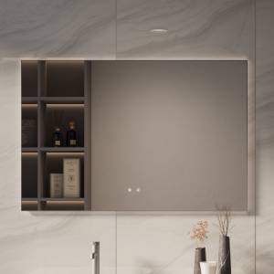 Зеркало Vincea VLM-4F120GM-2 с подсветкой и антизапотеванием, вороненая сталь, 80x120