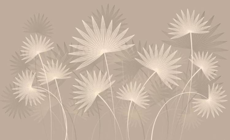 3D Фотообои Artegrafico «Пальмовые листья в карамельных оттенках» PL-013 канвас