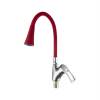 Смеситель для кухни Fashun A4466+A7358 с гибким изливом, хром, красный
