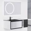 Тумба с раковиной Orans BC-9015-1200L 40x120x55 с LED подсветкой, черный глянцевый фото 4