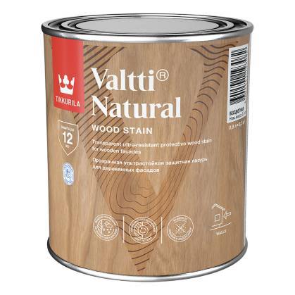 Лазурь ультрастойкая с прозрачным покрытием Tikkivala Valtti Natural полуглянцевая 0.9 л