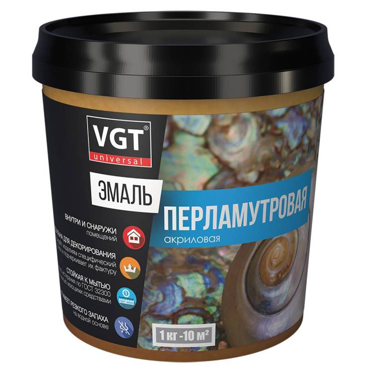 Эмаль универсальная акриловая VGT ВД-АК-1179 перламутровая жемчуг 10 кг