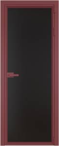 Межкомнатная дверь Profil Doors 1 AV цвет профиля Красный антрацит, стекло безопасное 6 мм монохром черный 600x2000