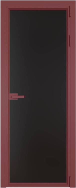 Межкомнатная дверь Profil Doors 1 AV цвет профиля Красный антрацит, стекло безопасное 6 мм монохром черный 600x2000