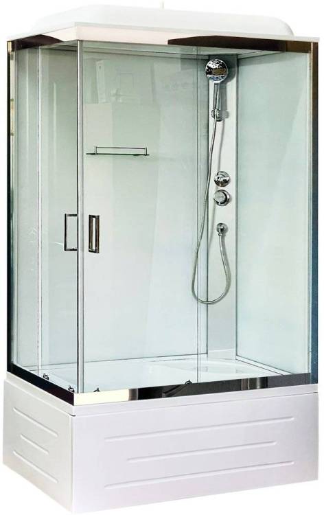 Душевая кабина Royal Bath BP RB8120BP5-WT-CH-R с высоким поддоном, с сиденьем