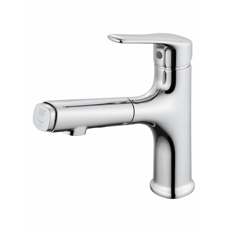 Смеситель для раковины Wonzon & Woghand WW-AE4151-CR с выдвижным изливом, хром