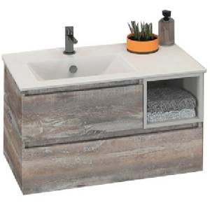 Тумба с раковиной Comforty Турин-90L 00004137135 дуб бежевый