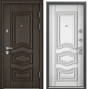 Входная стальная дверь Torex PROFESSOR-4+ 02 PP 10152 ПВХ Дуб угольный/Белый (арт. КТ Белый) 2000x880