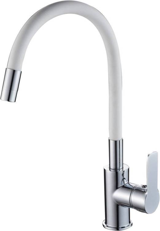 Смеситель для кухни Rush Siple SI7335-60White белый, с гибким изливом