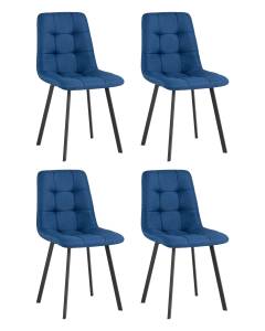 Набор из 4 стульев Stool Group Chilly OS-2011-V seat 1009-22 DUAL X4 темно-синий, рогожка