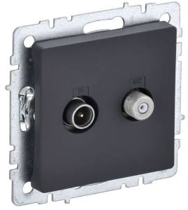 ТВ-розетка TV+SAT IEK Brite BR-AF20-O-K53 графит