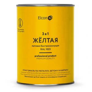 Грунт-эмаль по ржавчине 3 в 1 Elcon матовая желтая 0.8 кг