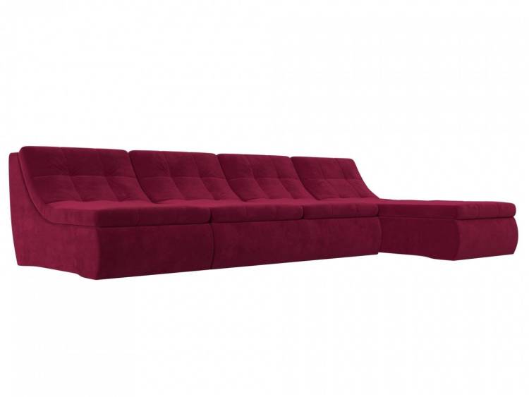 Угловой модульный диван Лига Диванов Холидей 112657 Бордовый 280/180/95