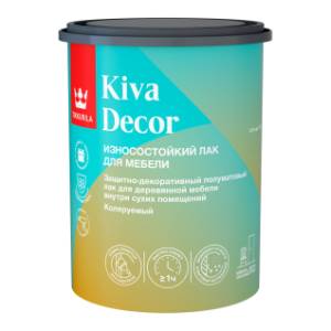 Лак для мебели акрилат износостойкий Tikkurila Kiva Decor полуматовый колеруемый 0.9 л