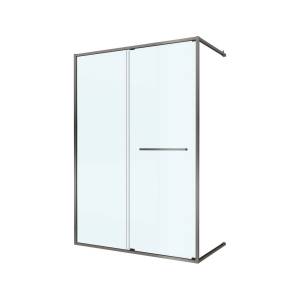 Душевая дверь в нишу Cezares LUX-B-FS-11-140-C-GM профиль оружейная сталь, стекло прозрачное, 140x195