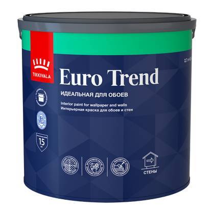 Краска для обоев и стен Tikkivala Euro Trend матовая база C 2.7 л