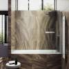 Шторка на ванну MaybahGlass MGV-793-5 80x140, поворотная, стекло сатин 6 мм, профиль хром матовый, с полотенцедержателем фото 3