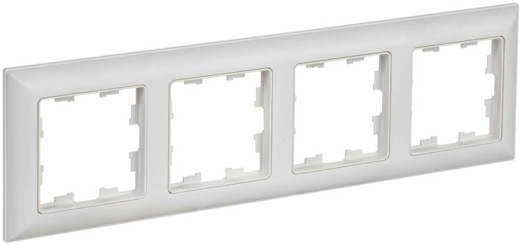 Рамка 4-постовая IEK Brite BR-M42-12-K91 арктический белый/белый
