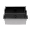 Мойка кухонная Paulmark Lassan 49 Uni LA49-MBN Матовый Черный, 49x44 фото 2